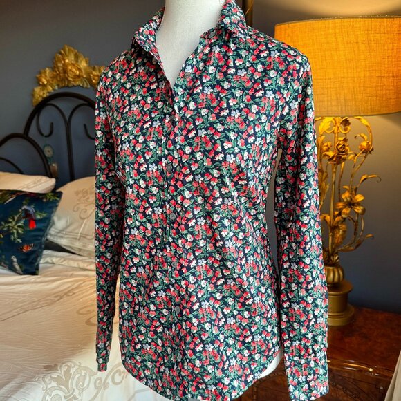 J Crew Liberty Fabric Floral Button Down Cotton Long Sleeved Shirt - Picture 2 of 7